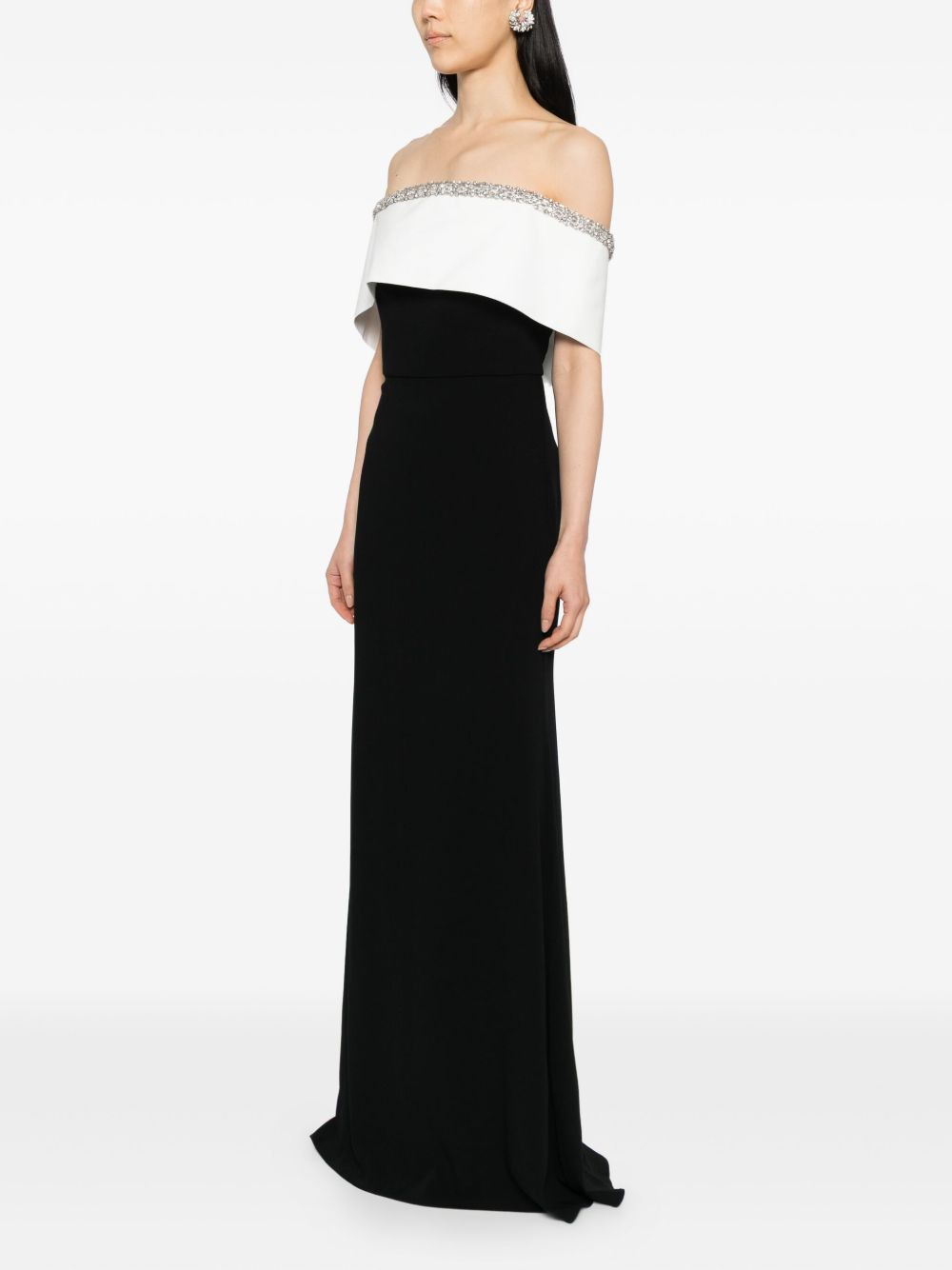 off-shoulder embroidered dress - 3