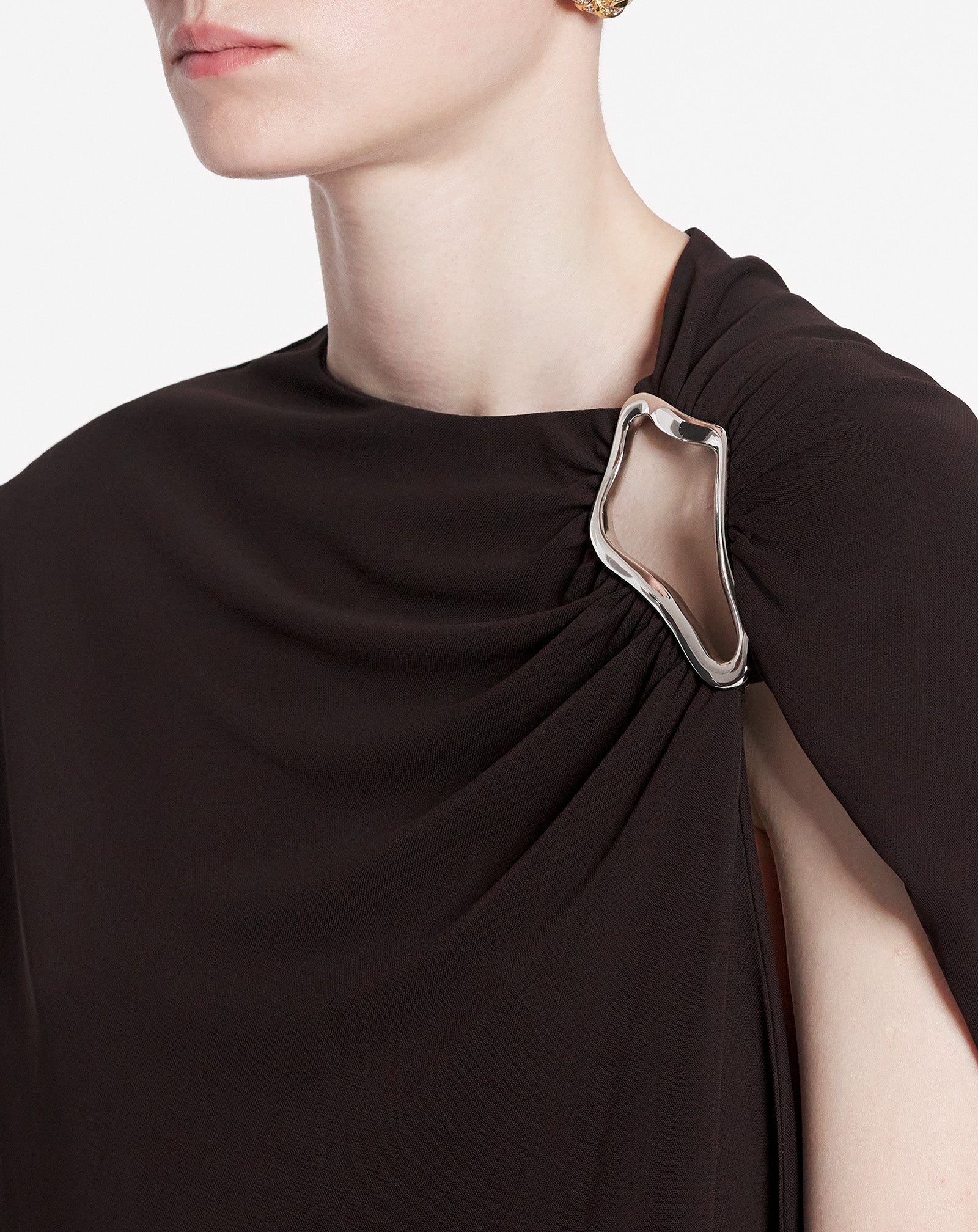 SLEEVELESS DRAPED DRESS - 5