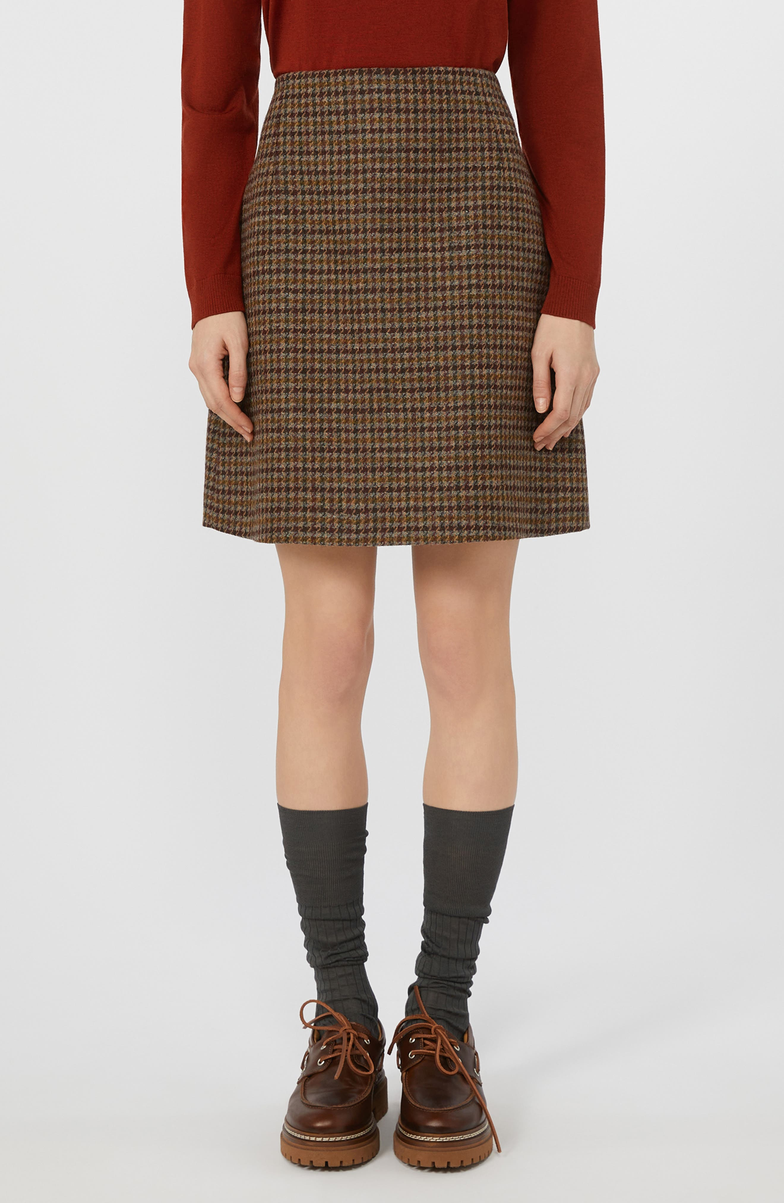 Weekend Max Mara Vata Plaid Wool Blend Skirt in Wine Coloured at Nordstrom - 1