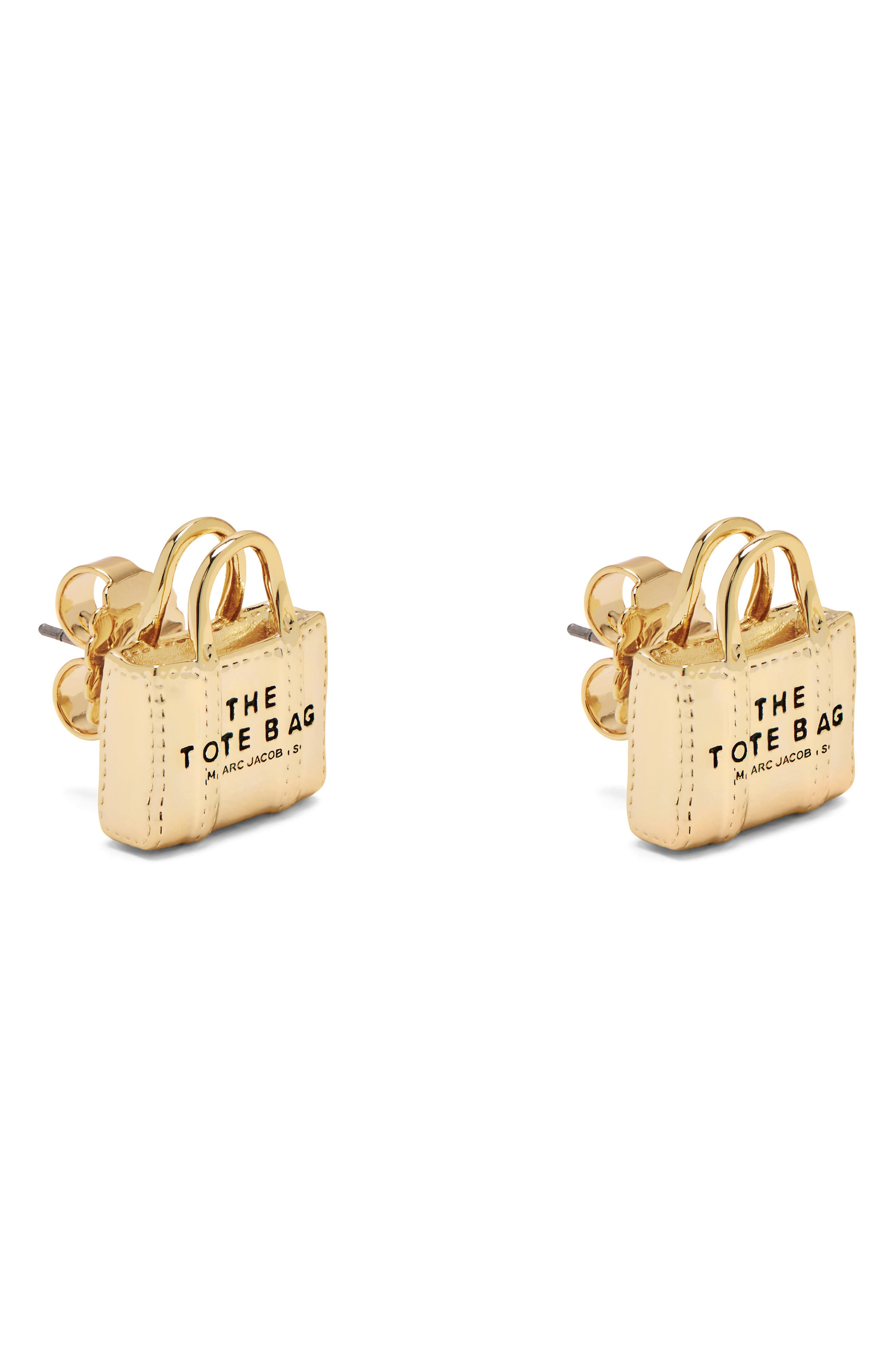 Marc Jacobs The Tote Bag Stud Earrings in Light Antique Gold at Nordstrom - 5