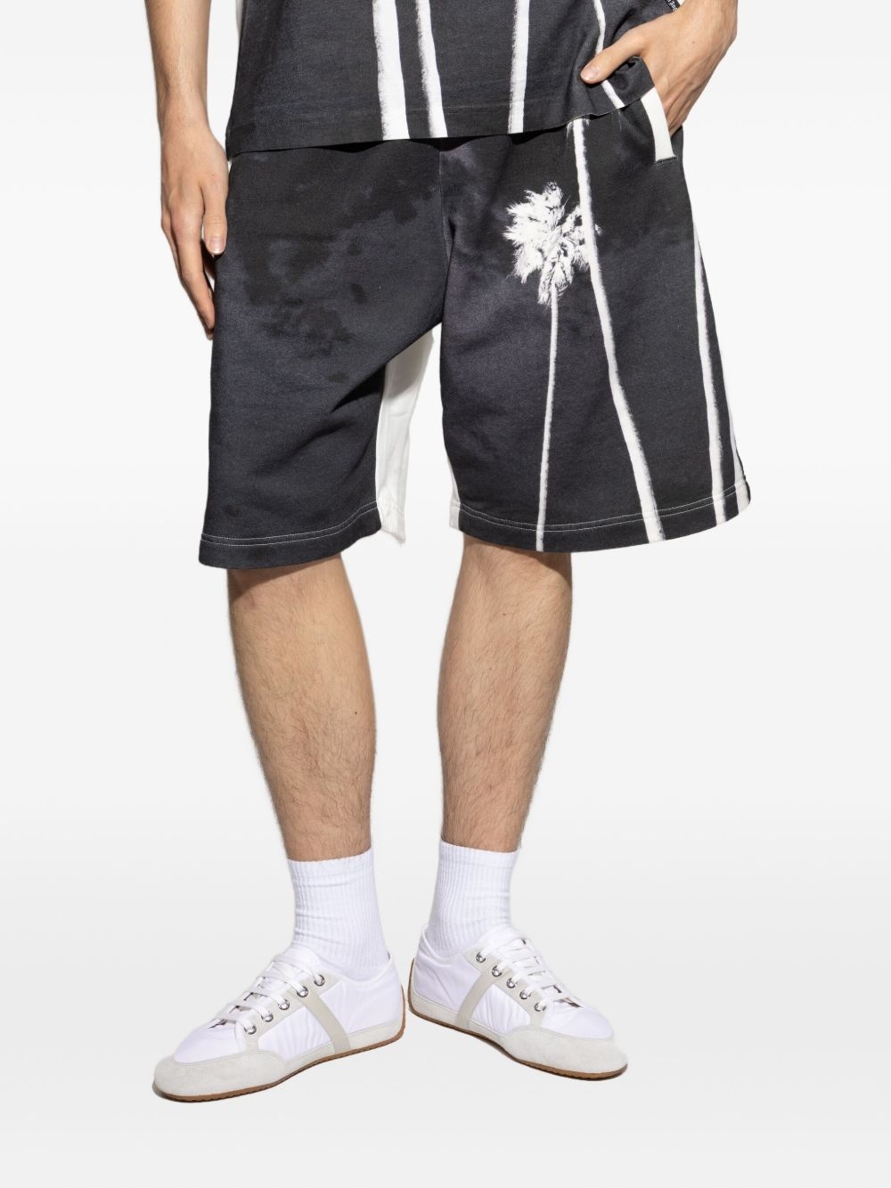 palm-tree print drawstring shorts - 3