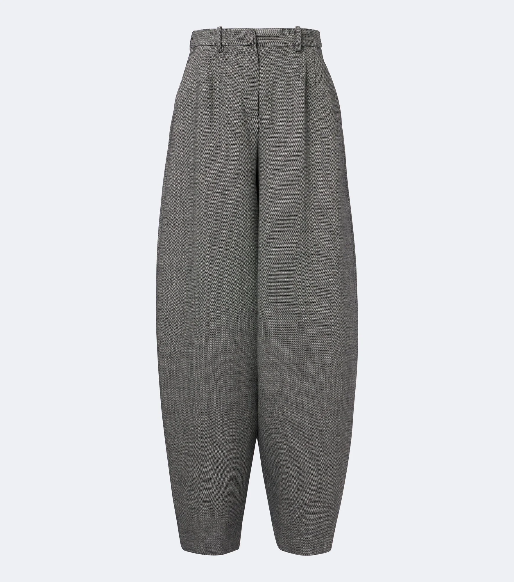 Herringbone wool-blend barrel-leg pants - 1