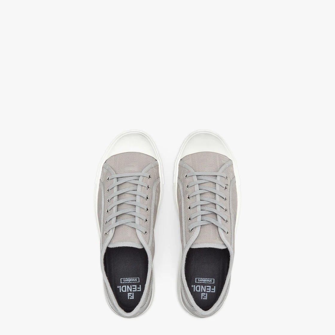 Gray fabric low-tops - 4