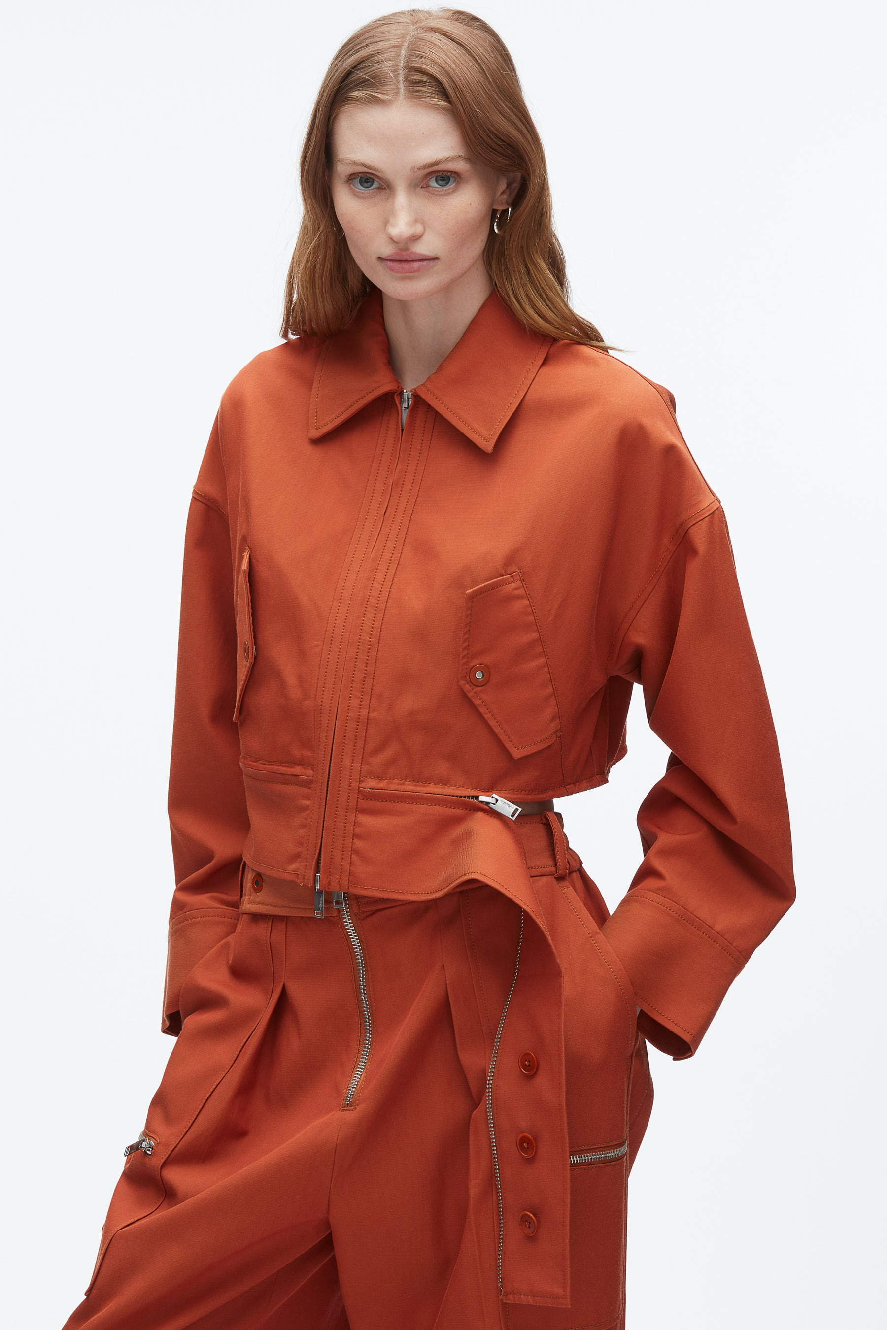 Double Zip Cropped Utility Jacket - 6