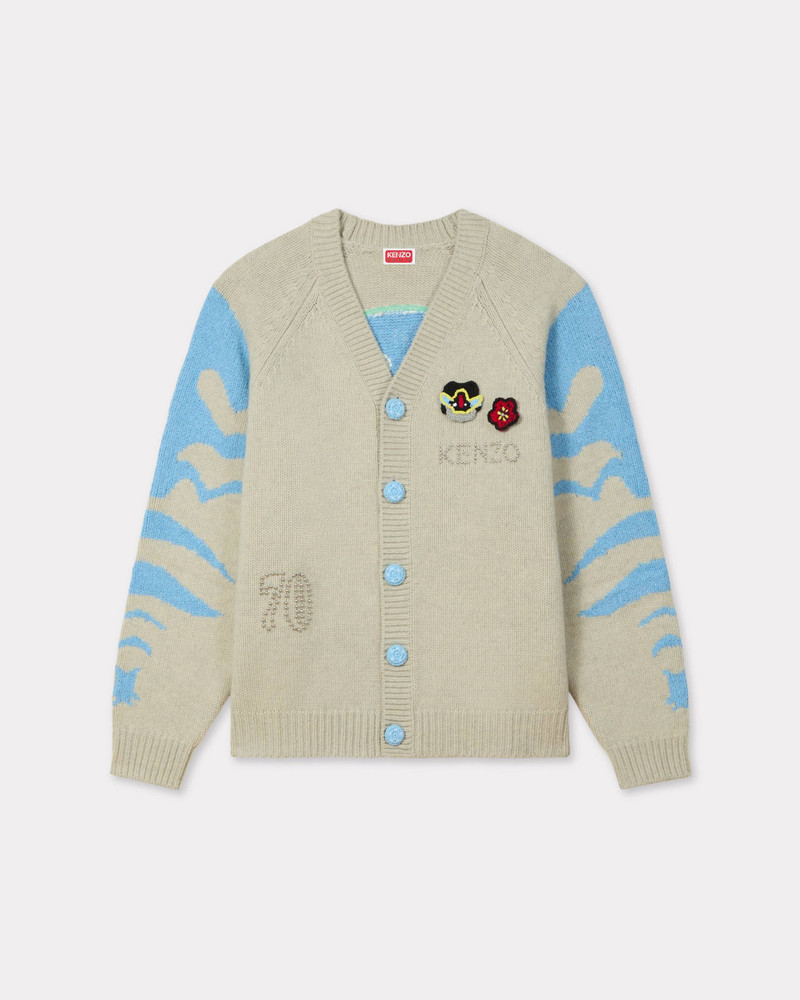 'KENZO Pachinko' embroidered cardigan in wool cotton 1