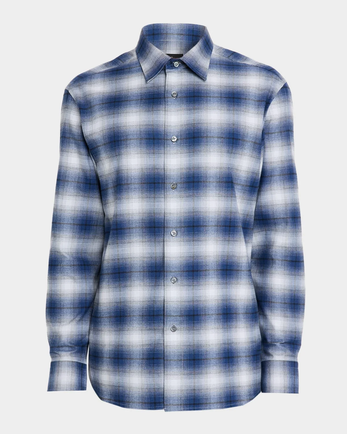 Men's Cotton Flannel Check Sport Shirt - 1