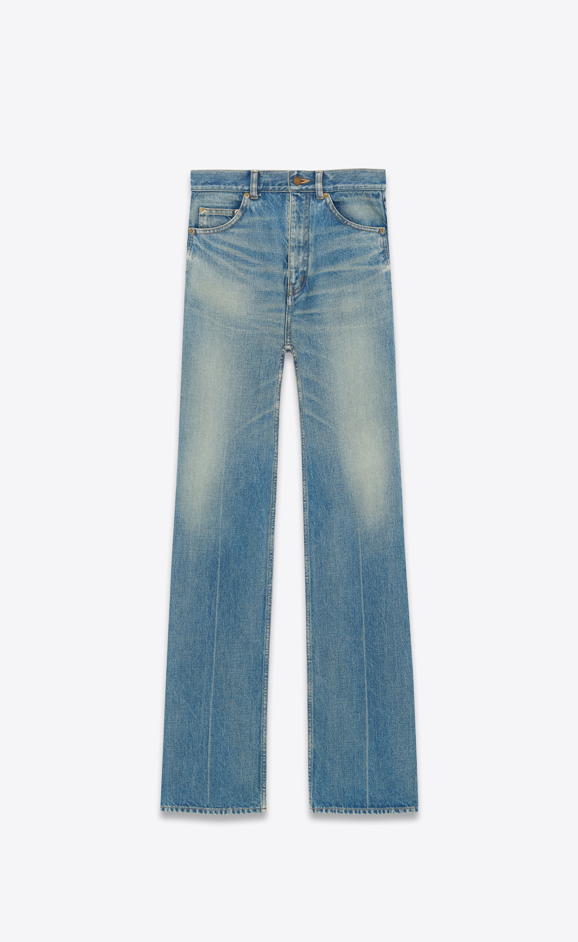 70's flared jeans in medium blue denim - 1