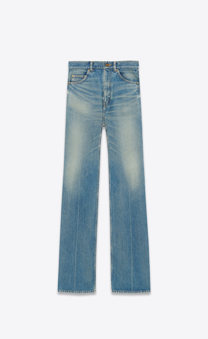 70's flared jeans in medium blue denim 1