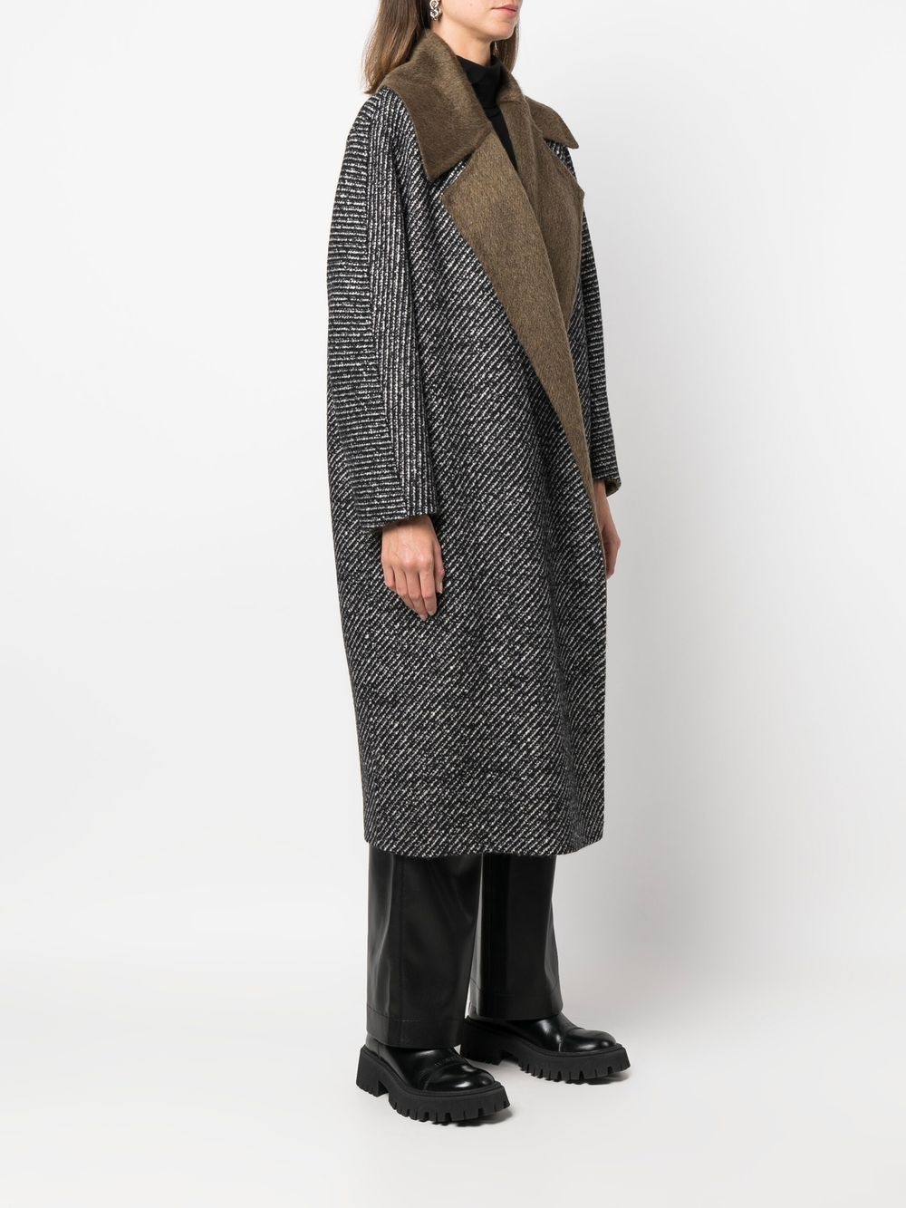 reversible belted mid-length coat - 3