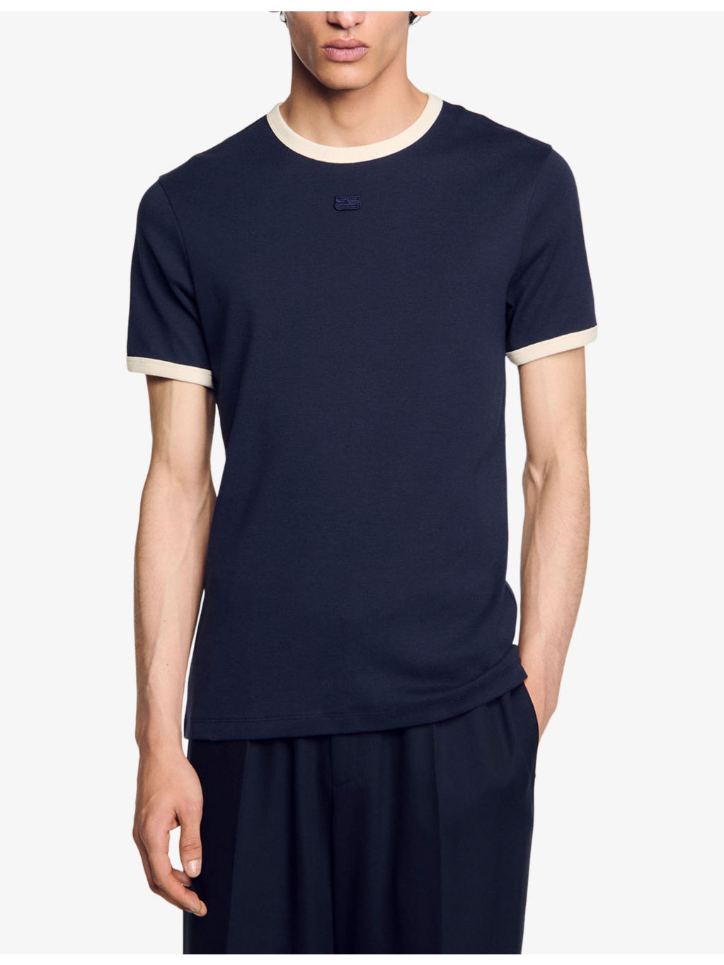 Branded Contrast-Trim Cotton-Jersey T-Shirt - 3