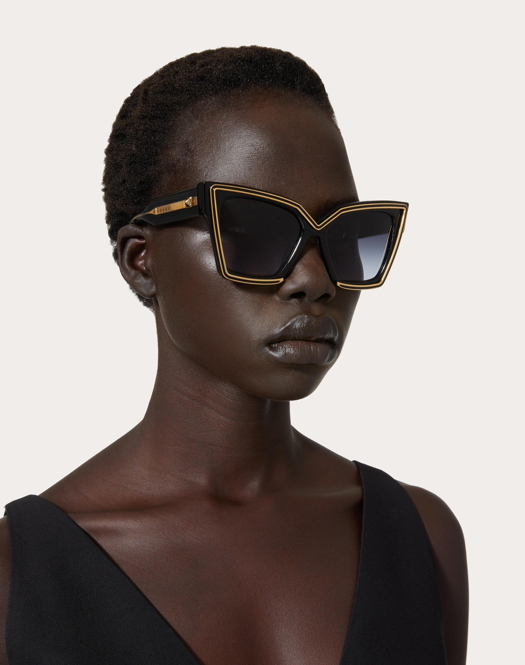 V - GRACE OVERSIZED CATEYE ACETATE  FRAME WITH TITANIUM DETAILS - 5