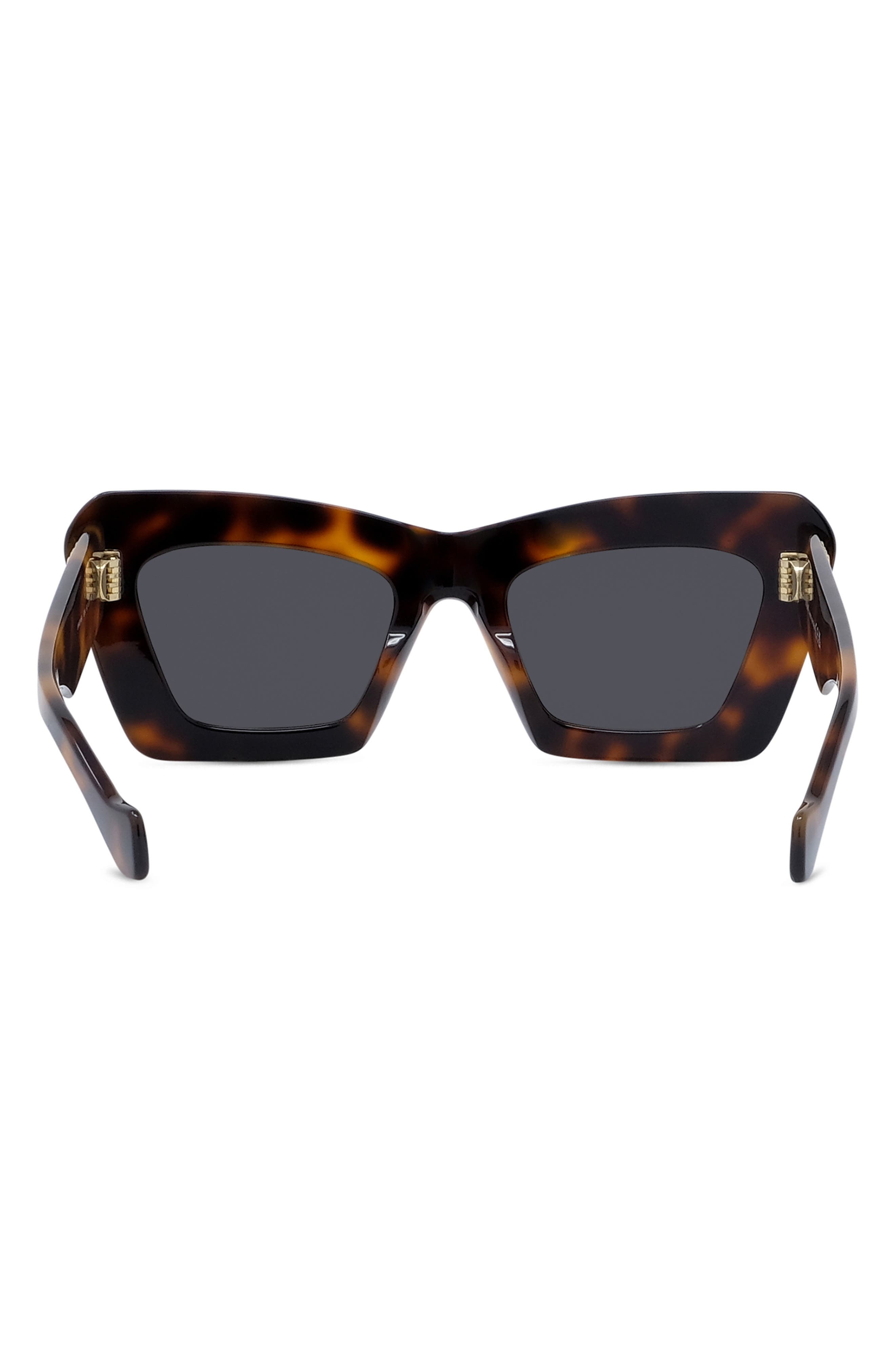 Loewe Anagram 52mm Cat Eye Sunglasses in Dark Havana /Smoke at Nordstrom - 6