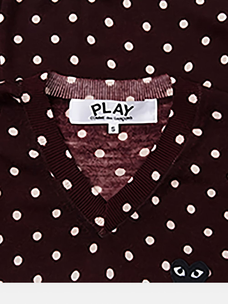 Comme des Garçons PLAY polka dot V-neck sweater outlook