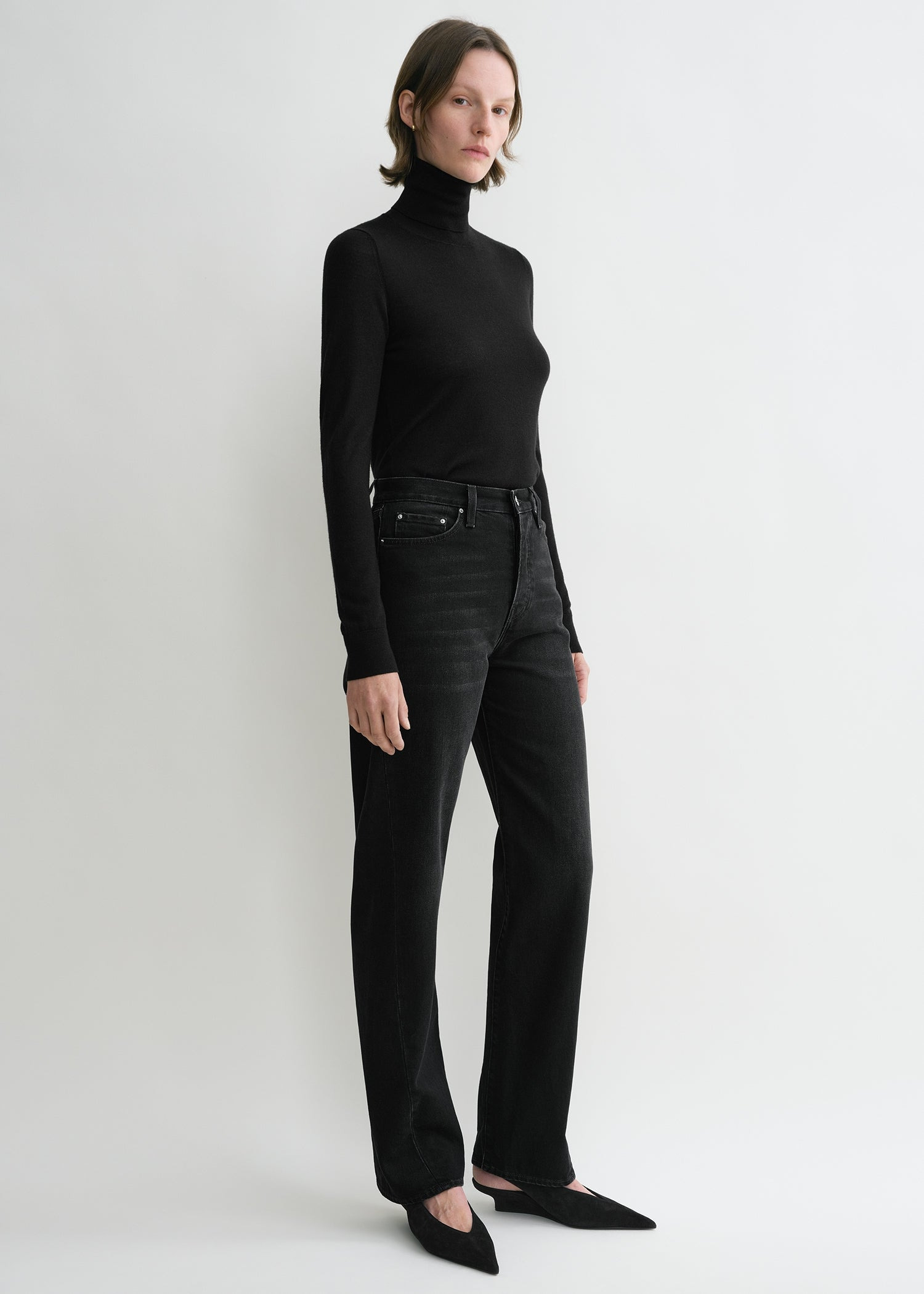 Twisted seam denim full length faded black - 3