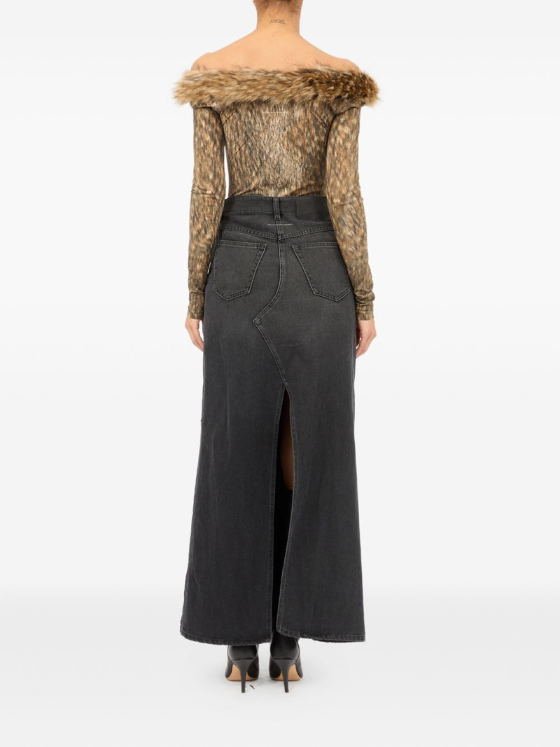 paint-splatter denim skirt 4