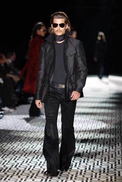 Gucci Fall 2003 Tom Ford Men’s Runway Grey Cotton Military Coat Jacket 46 - 4