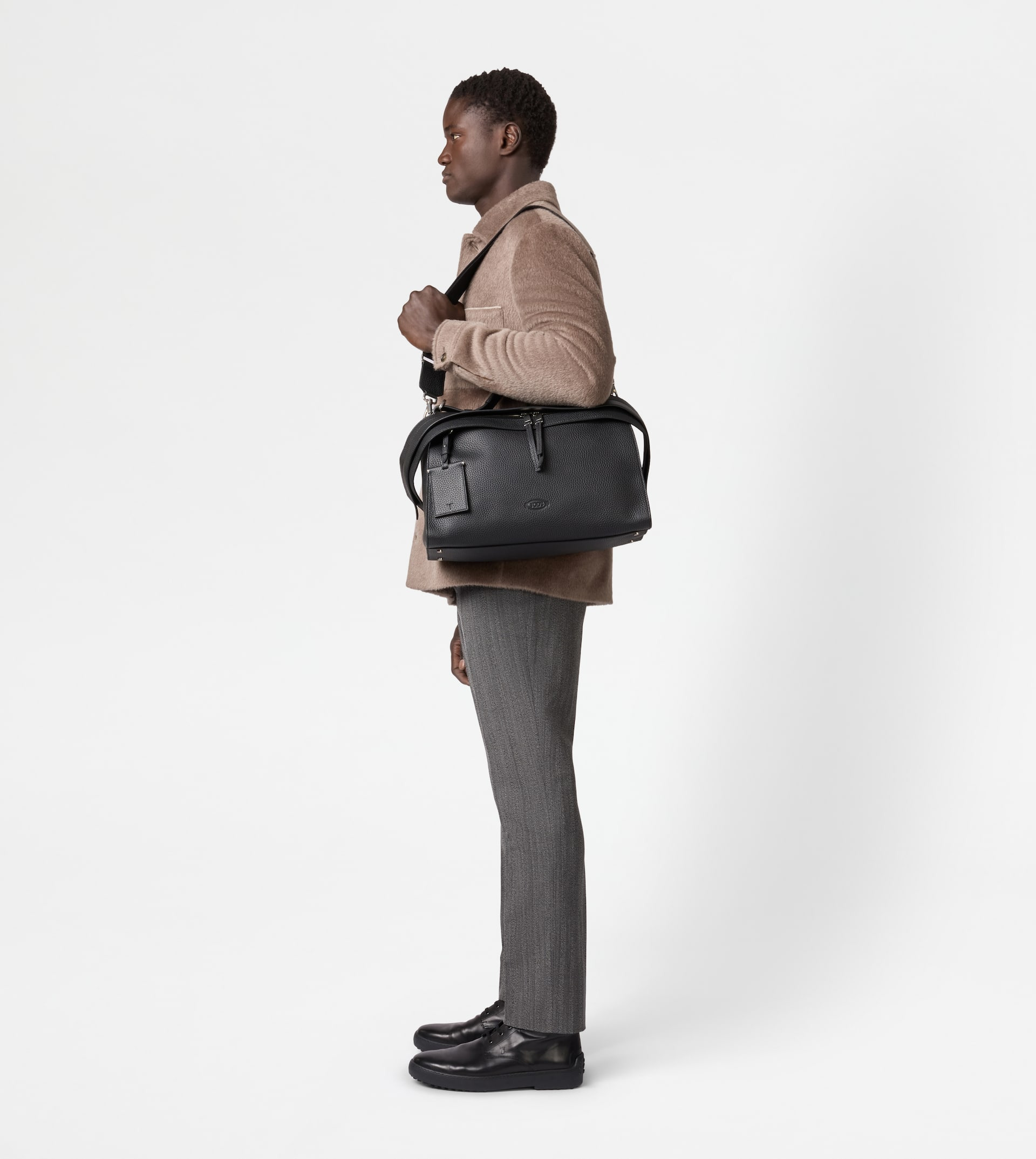TOD'S WAVE BAG IN LEATHER LARGE - BLACK - 10