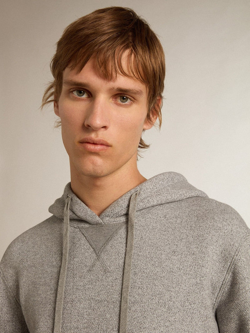 Golden Goose Gray melange cotton sweatshirt with hood outlook