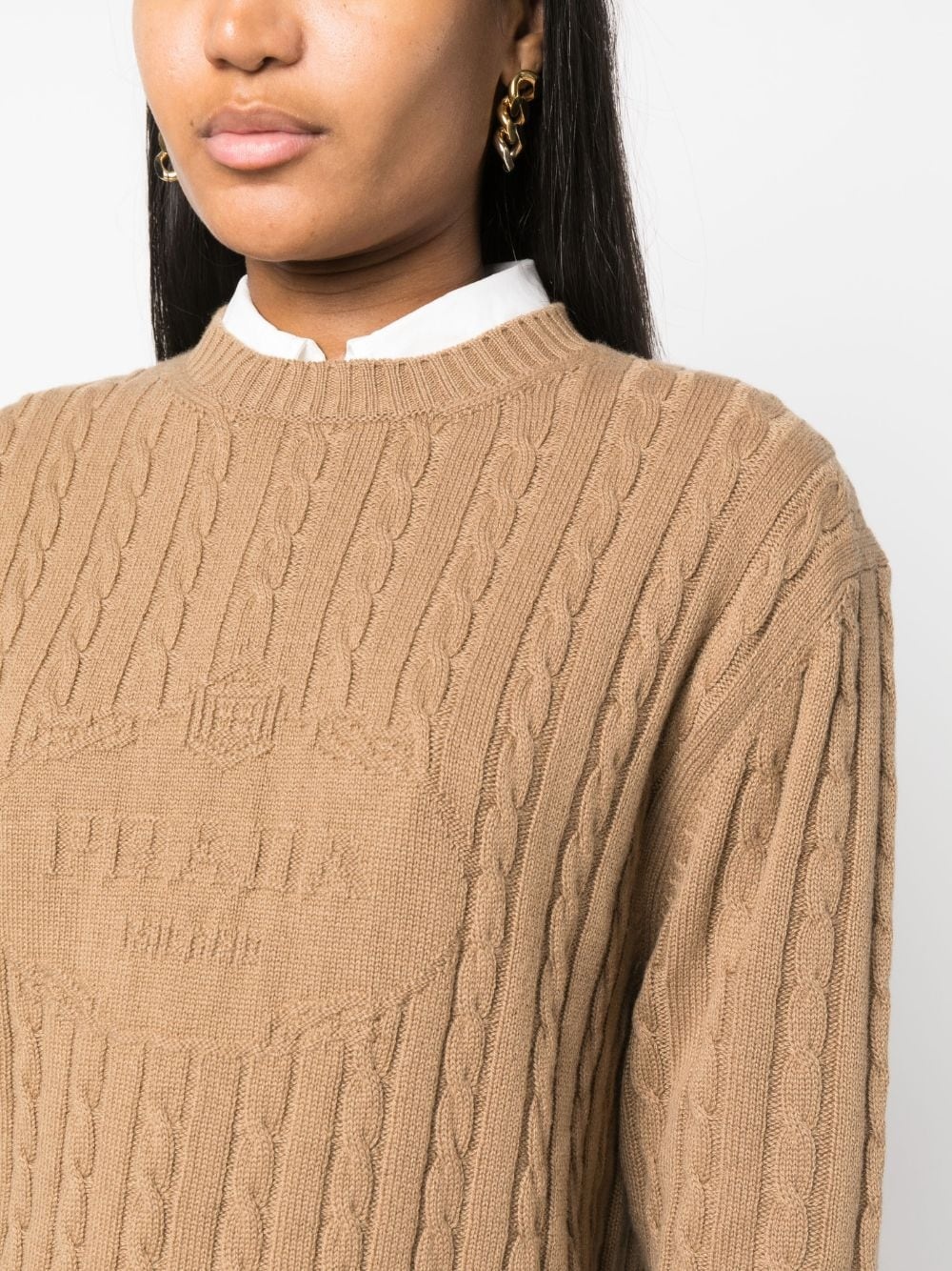 intarsia-knit logo jumper - 5