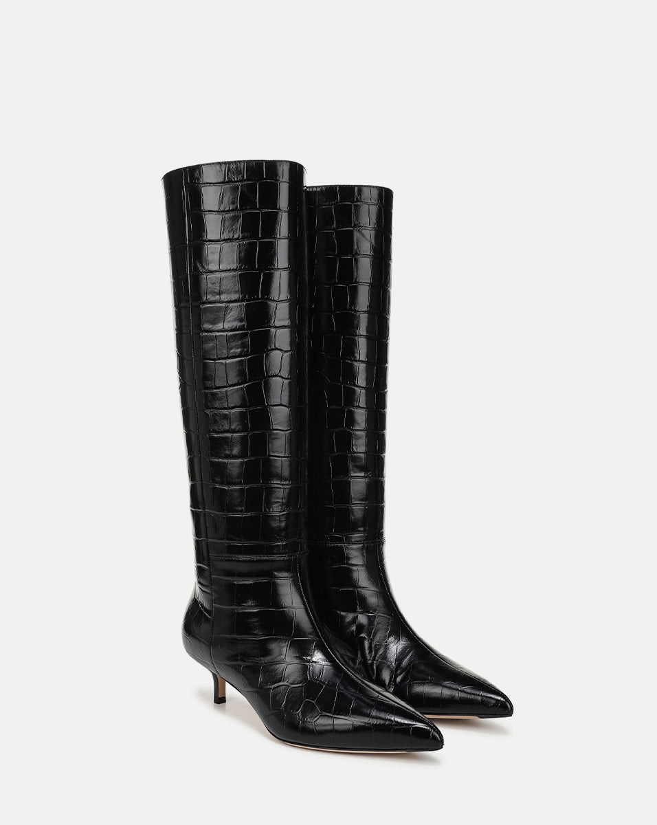 LISA CROC-EMBOSSED TALL BOOT - 2