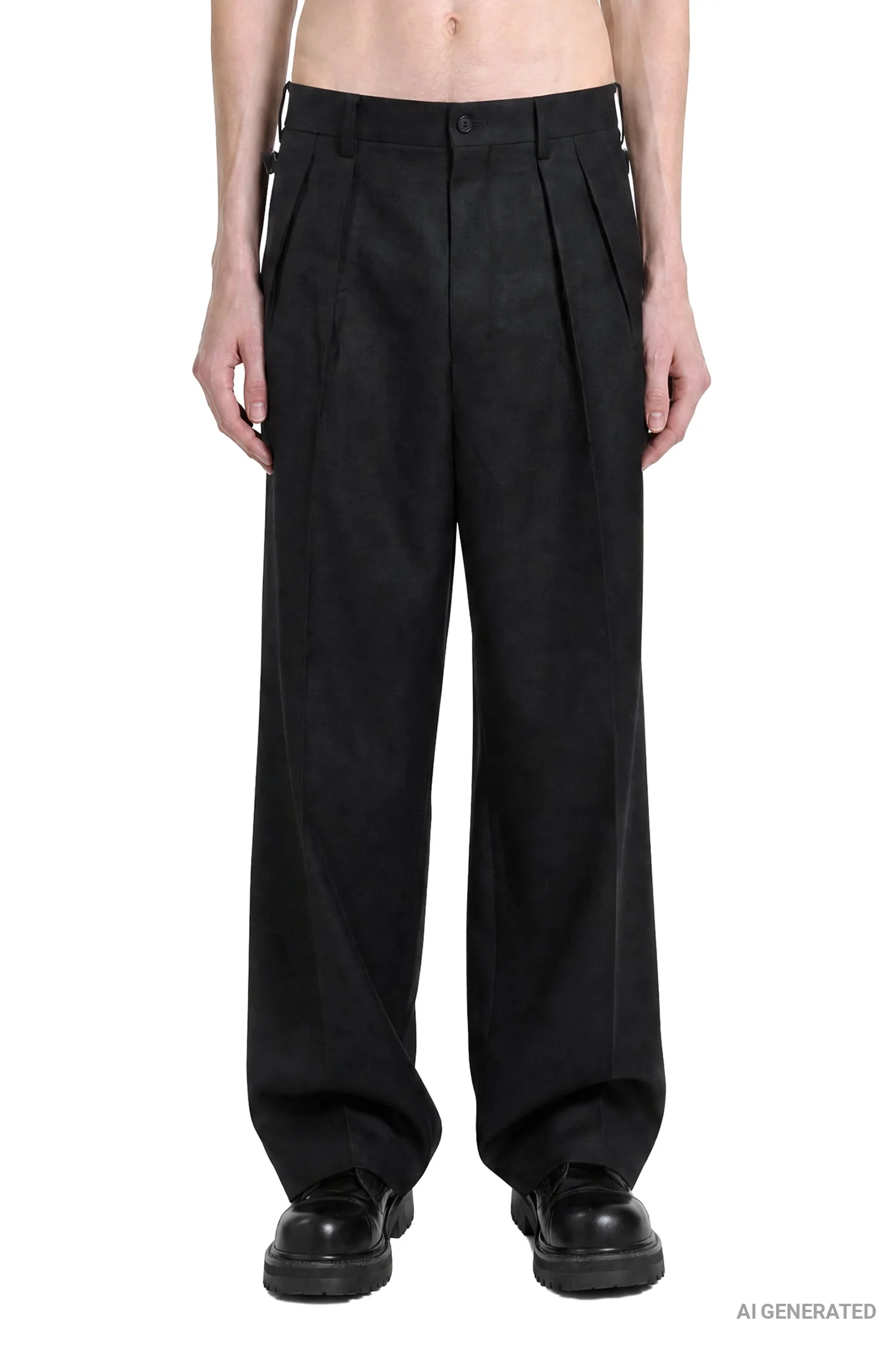 Pleated Wool Trousers - 1