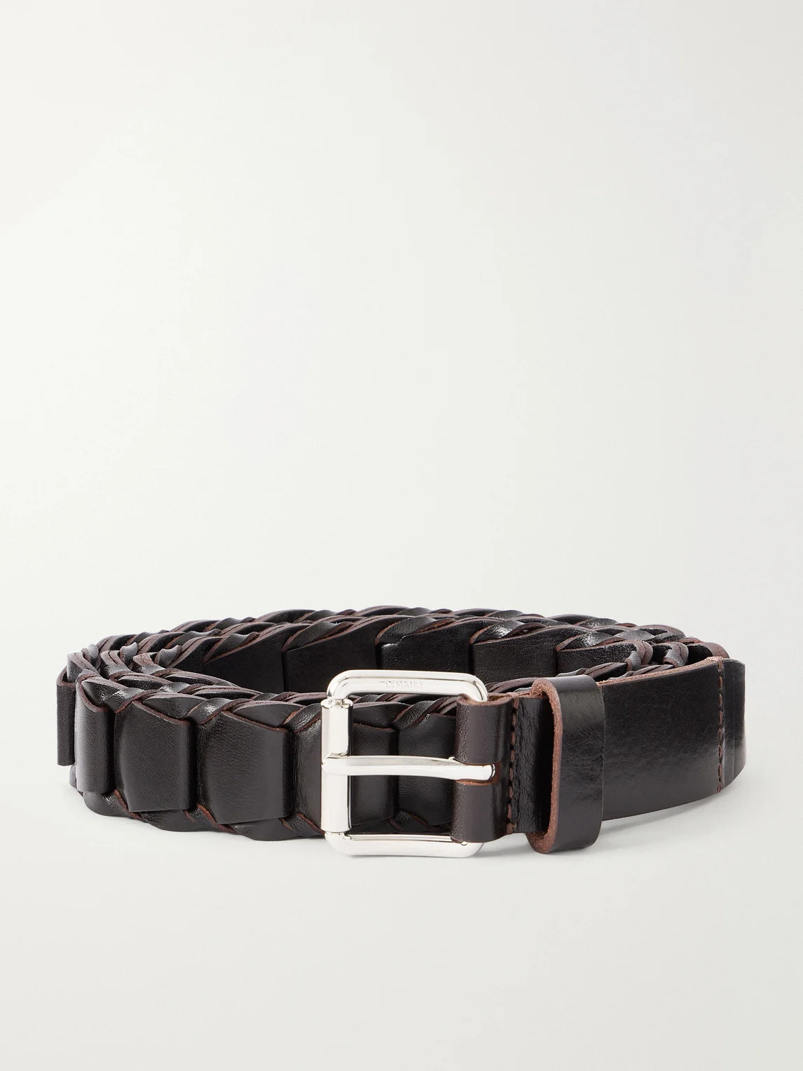 3cm Braided Leather Belt - 1