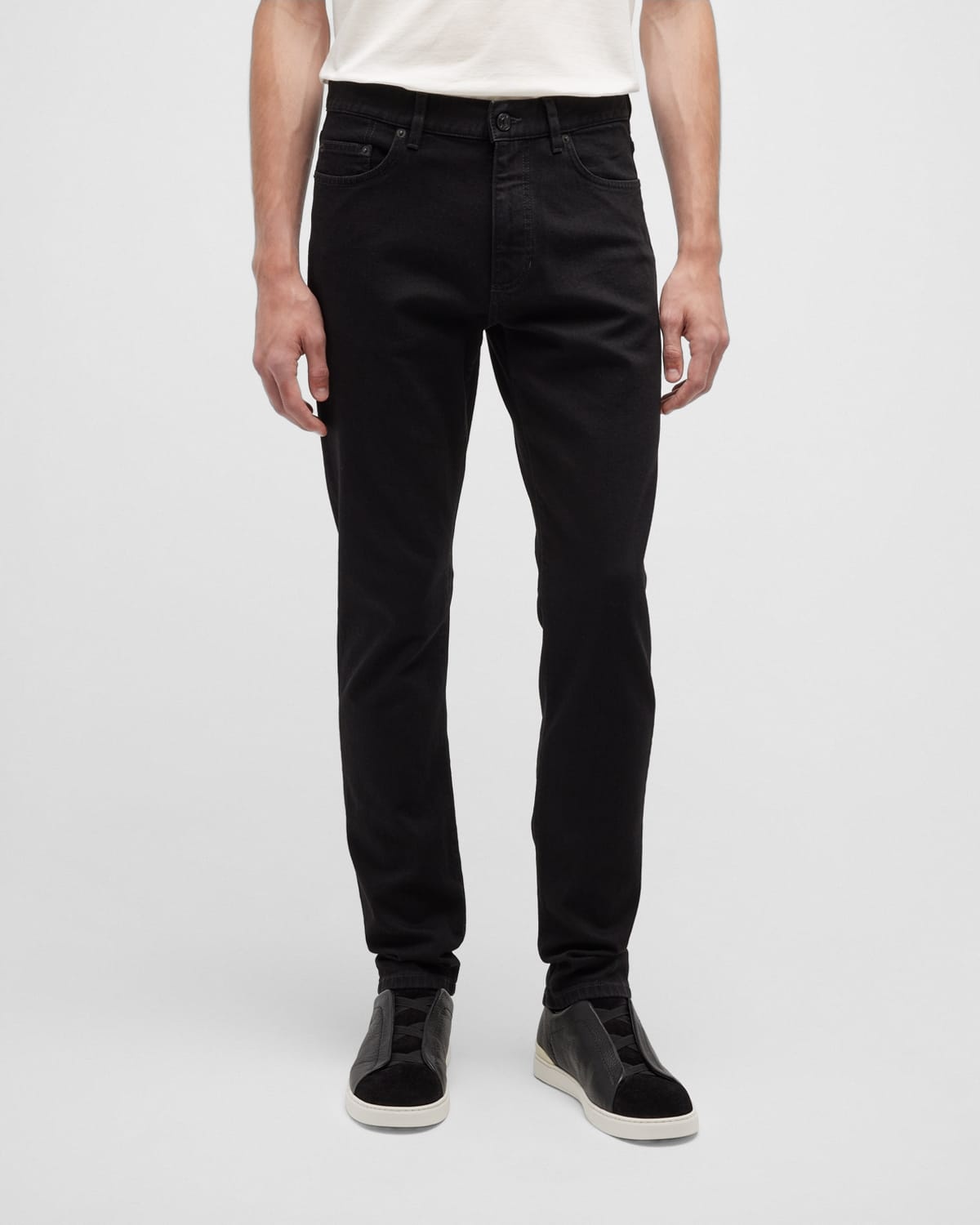 Men's 5-Pocket Black Wash Denim Jeans - 4