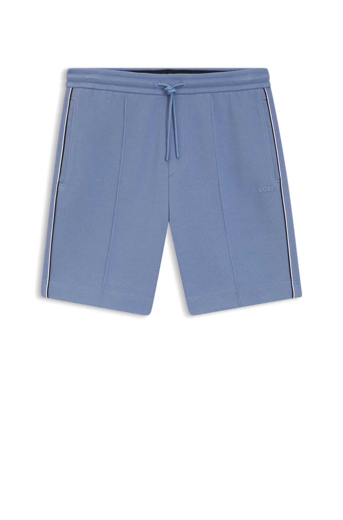 PIPED-TRIM SHORTS IN A COTTON BLEND - 1