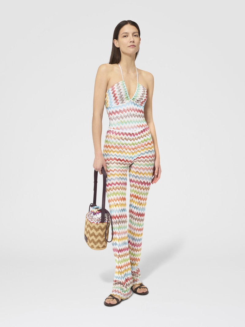 Missoni Flared pants in lamé viscose with micro zigzag pattern outlook