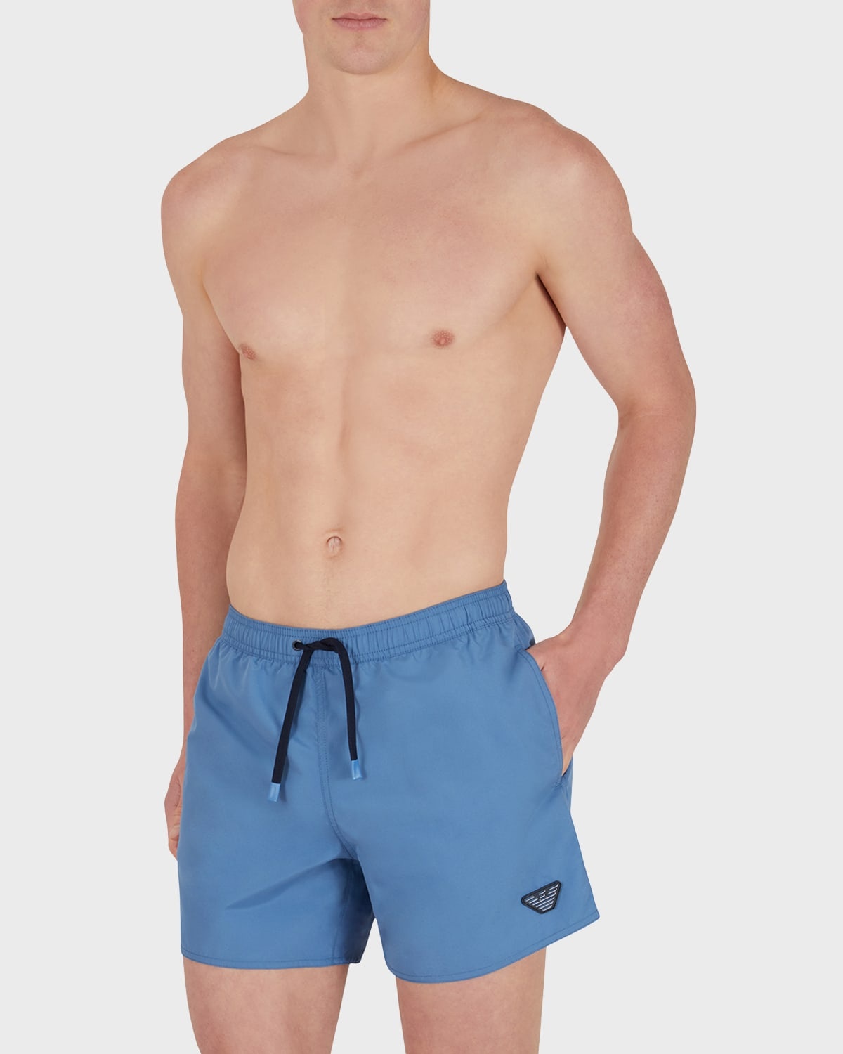 Men's Eagle Patch Swim Shorts, Blue - 3