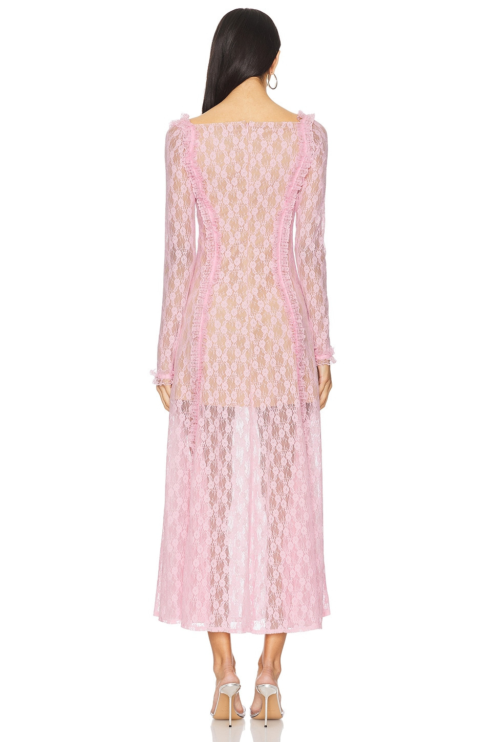 x Christopher Kane Lace Ruffle Midi Dress - 3