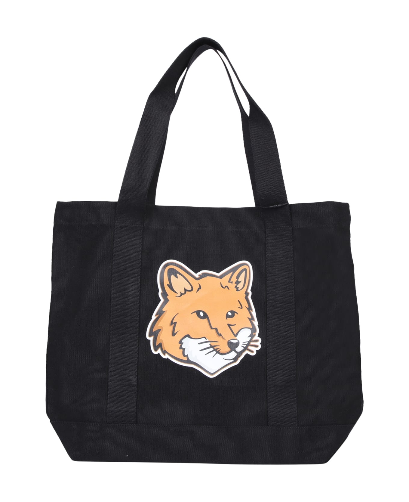 Maison Kitsunã Fox Head Black Tote Bag - 1