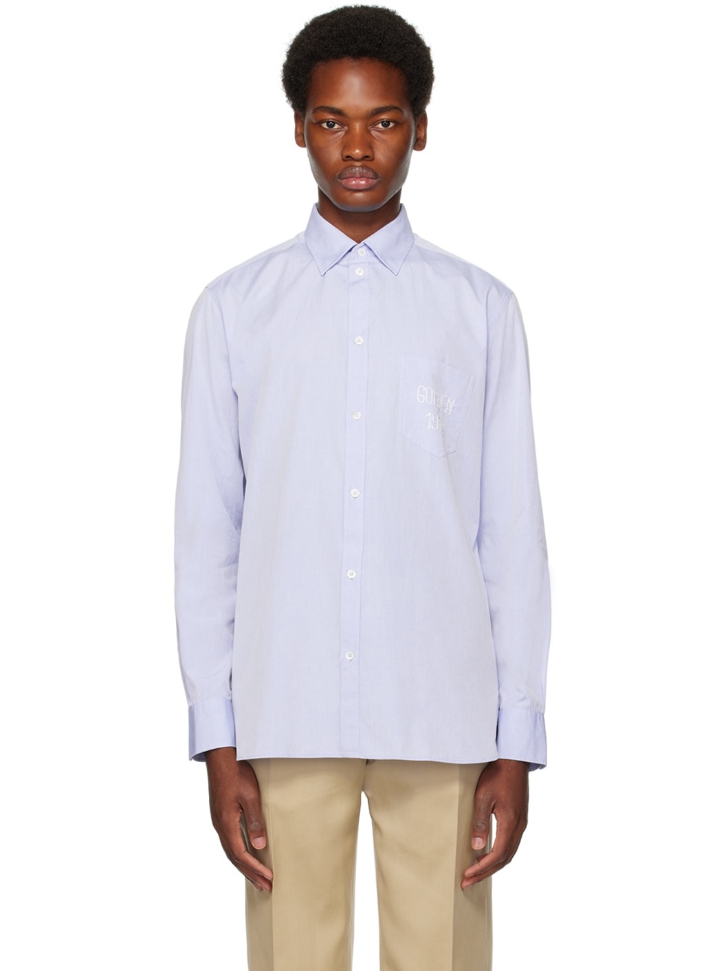 Blue Embroidered Shirt - 1