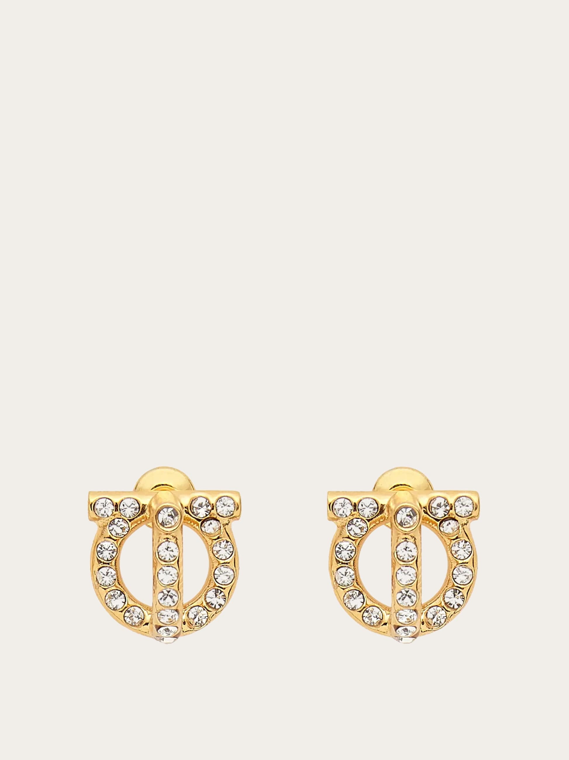 Gancini 3D earrings with crystals - 1