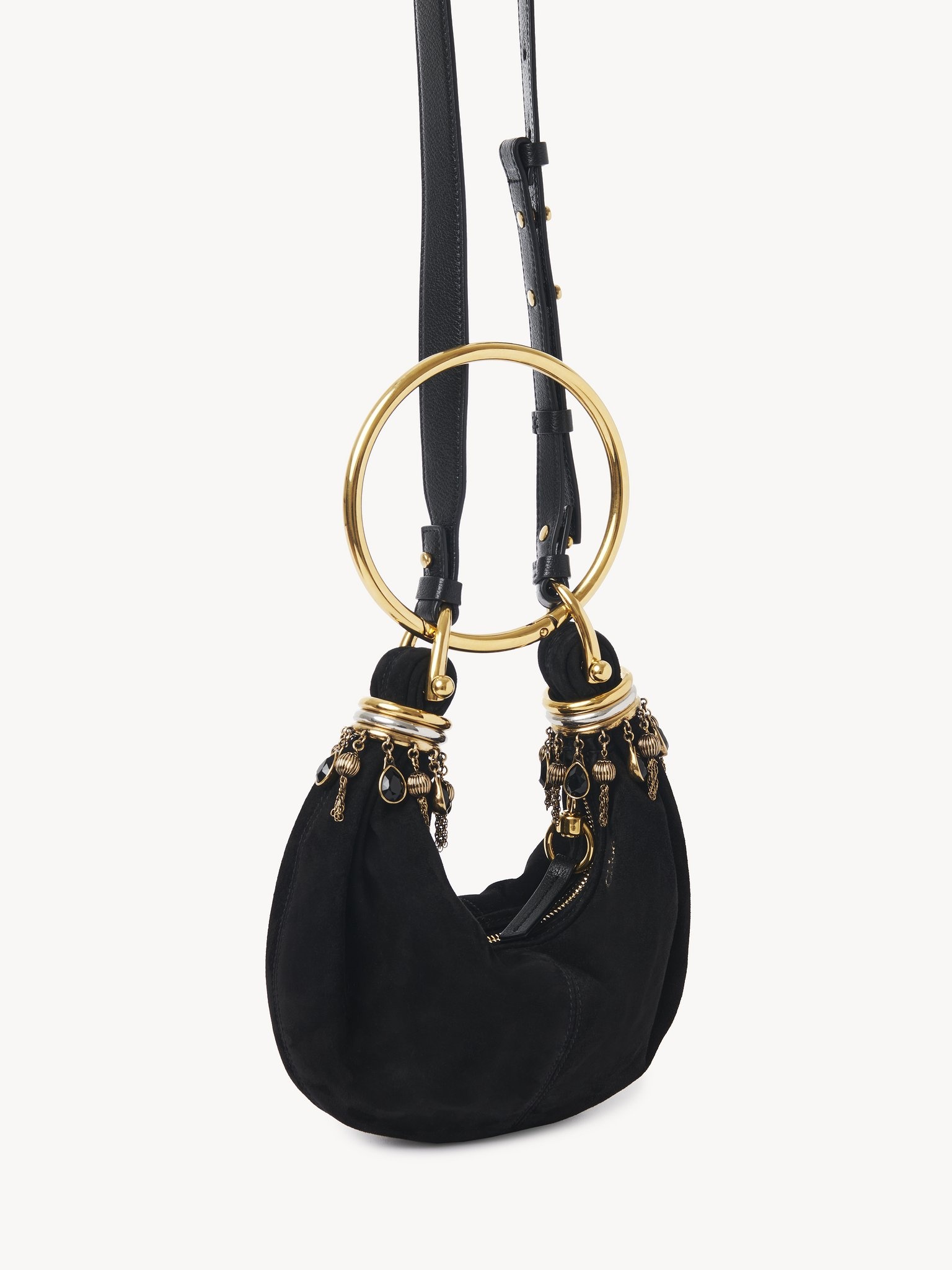 MINI BEADED BRACELET HOBO BAG IN SUEDE LEATHER - 2