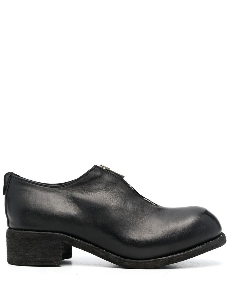 zip-front block-heel shoes 1