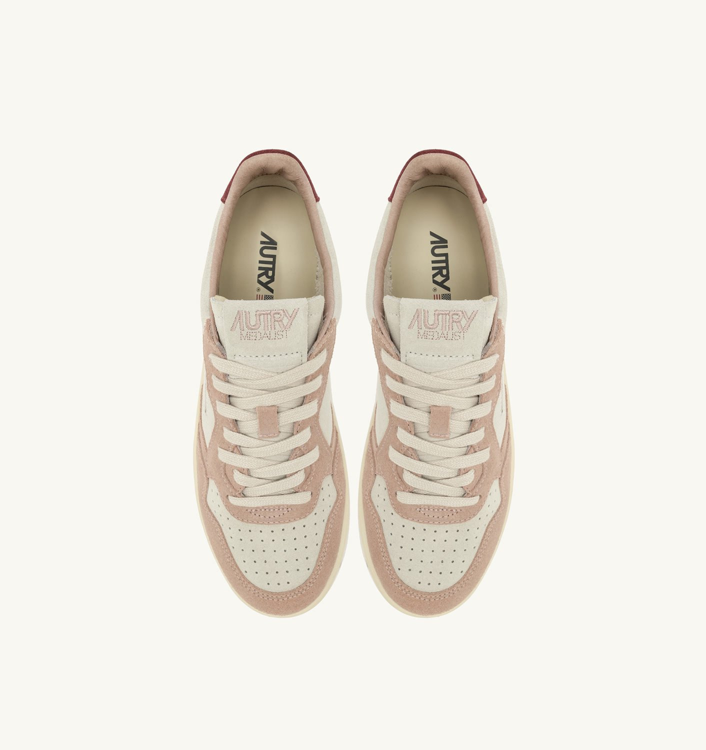 MEDALIST LOW TRICOLOR SNEAKERS IN WHITE PURPLE AND PHARD COLOR SUEDE - 5