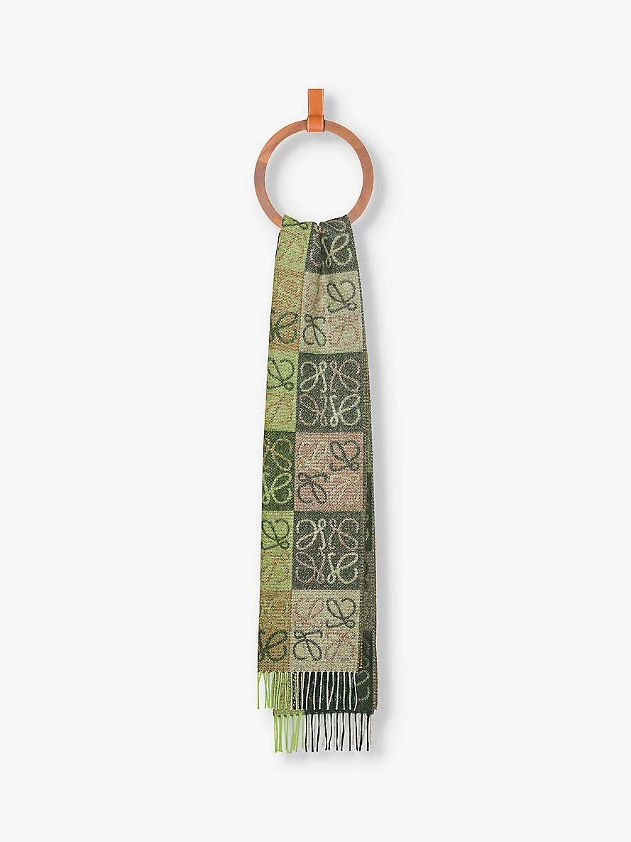 Anagram monogram wool-and-cashmere blend scarf 180cm x 38cm - 2