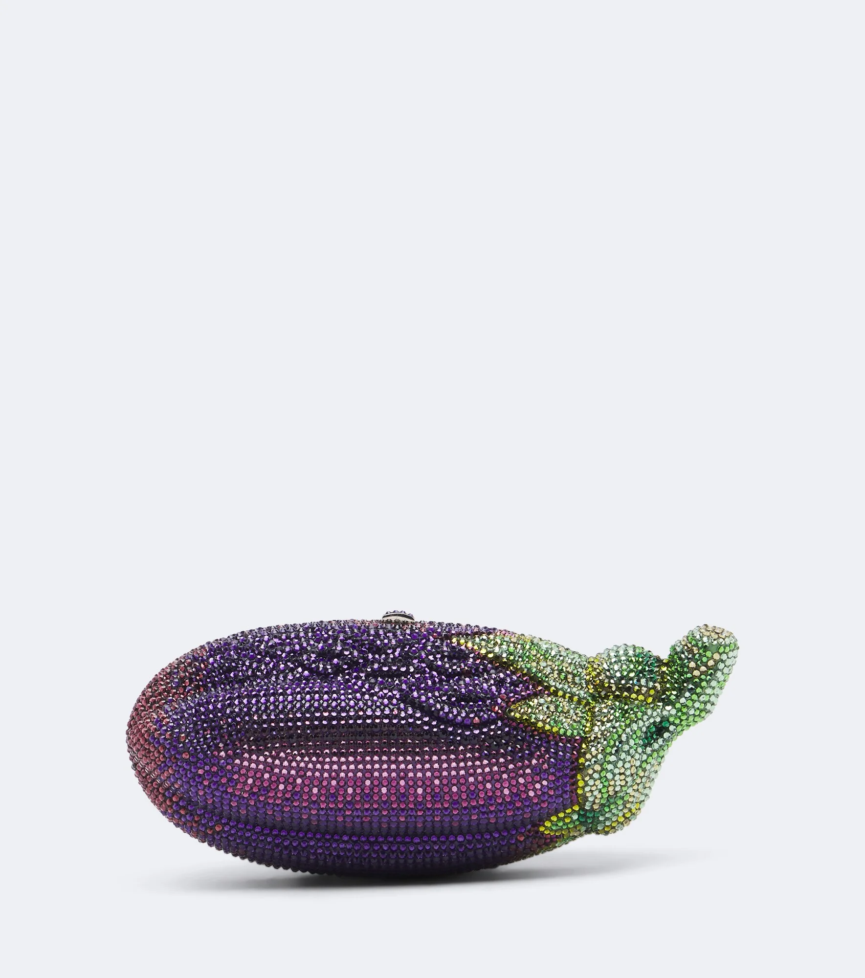 Eggplant crystal-embellished clutch - 1