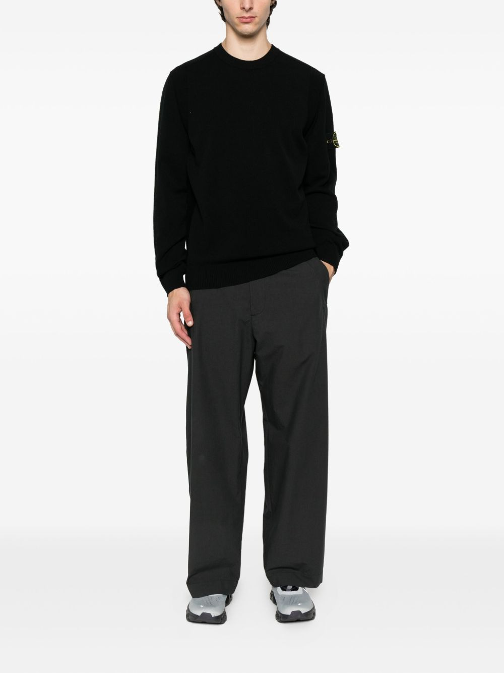 logo-patch crew-neck sweater - 2