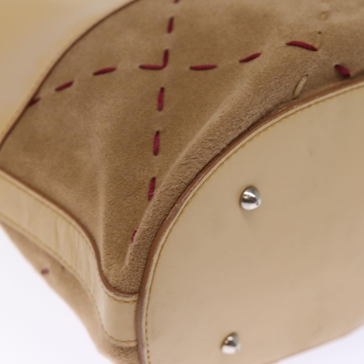 Burberry Shoulder Bag Suede Leather Beige - 9