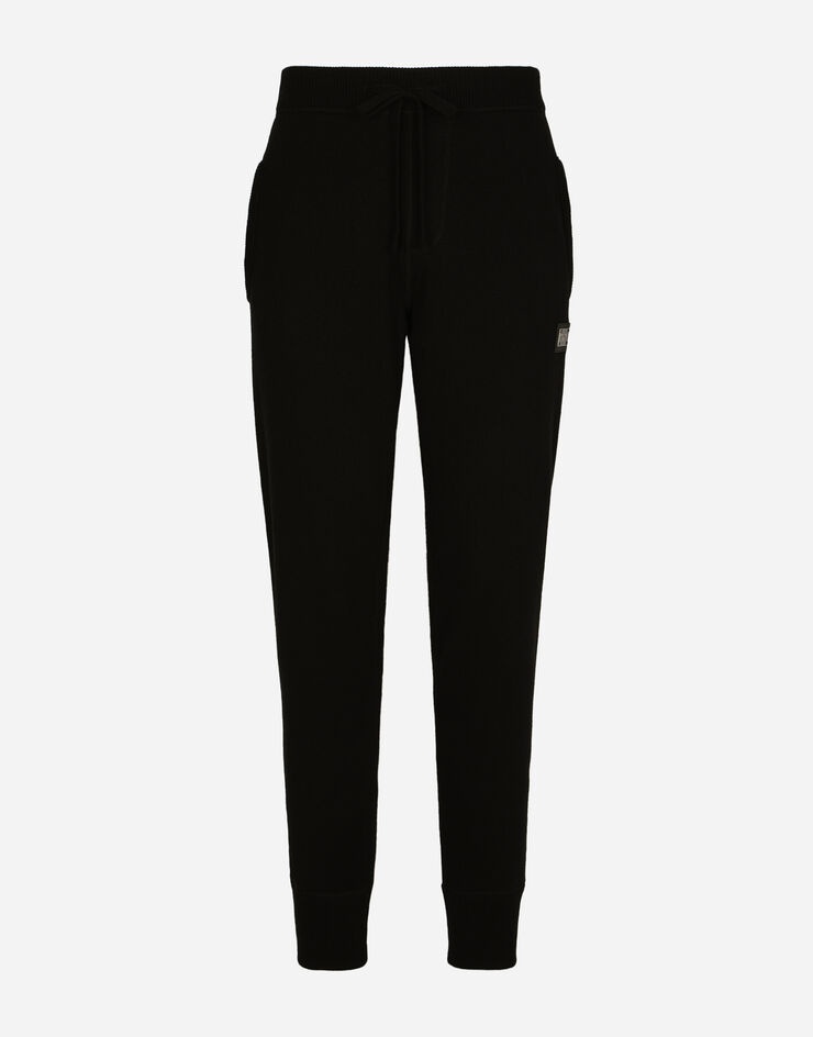 Wool and cashmere knit jogging pants - 1