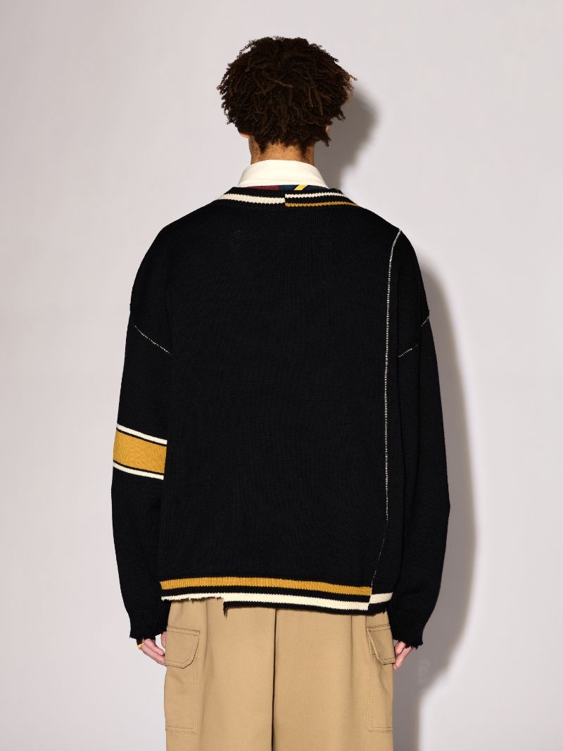 DESTROYED RIB KNIT SWEATER - 4
