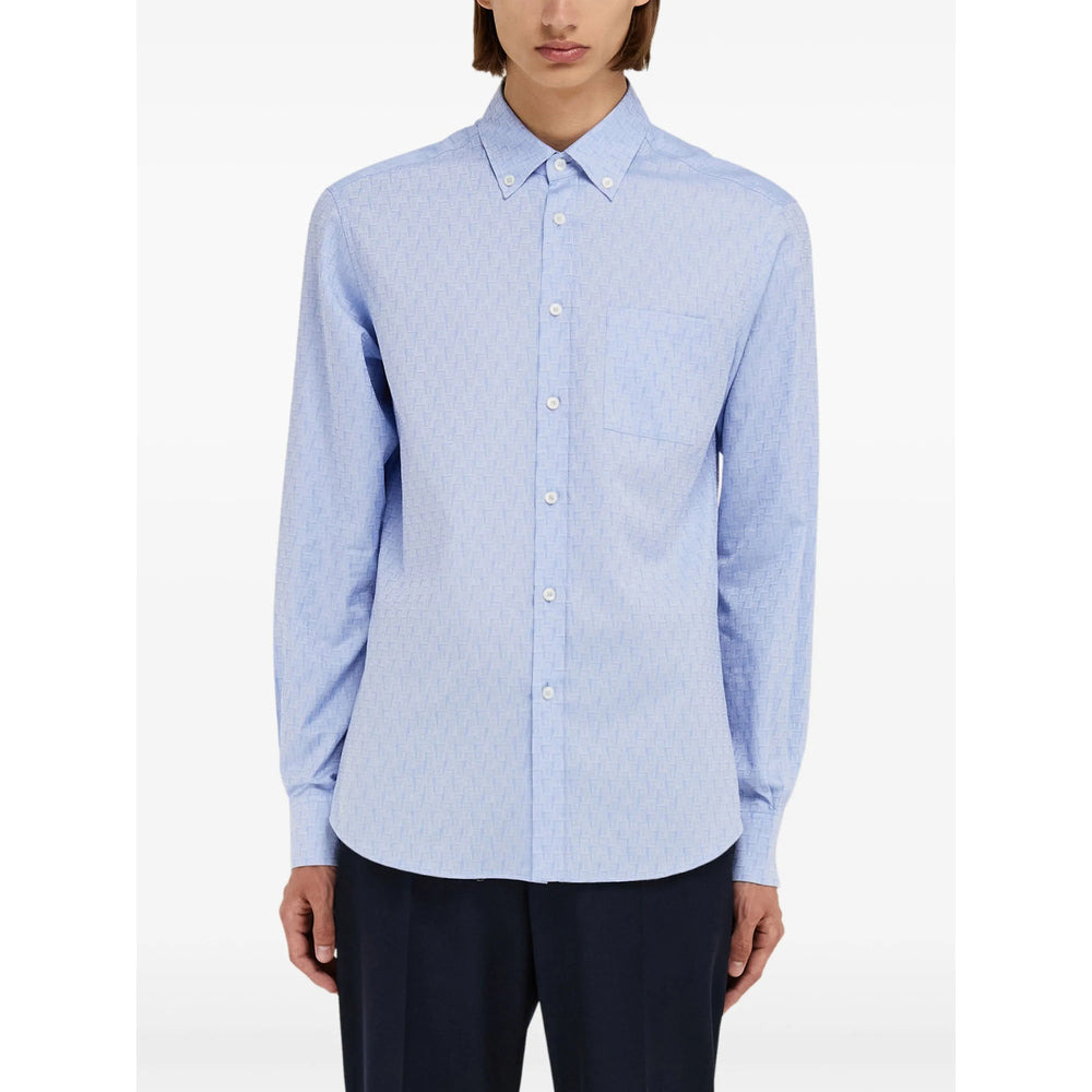 Ferragamo Blue Shirts Men - 4