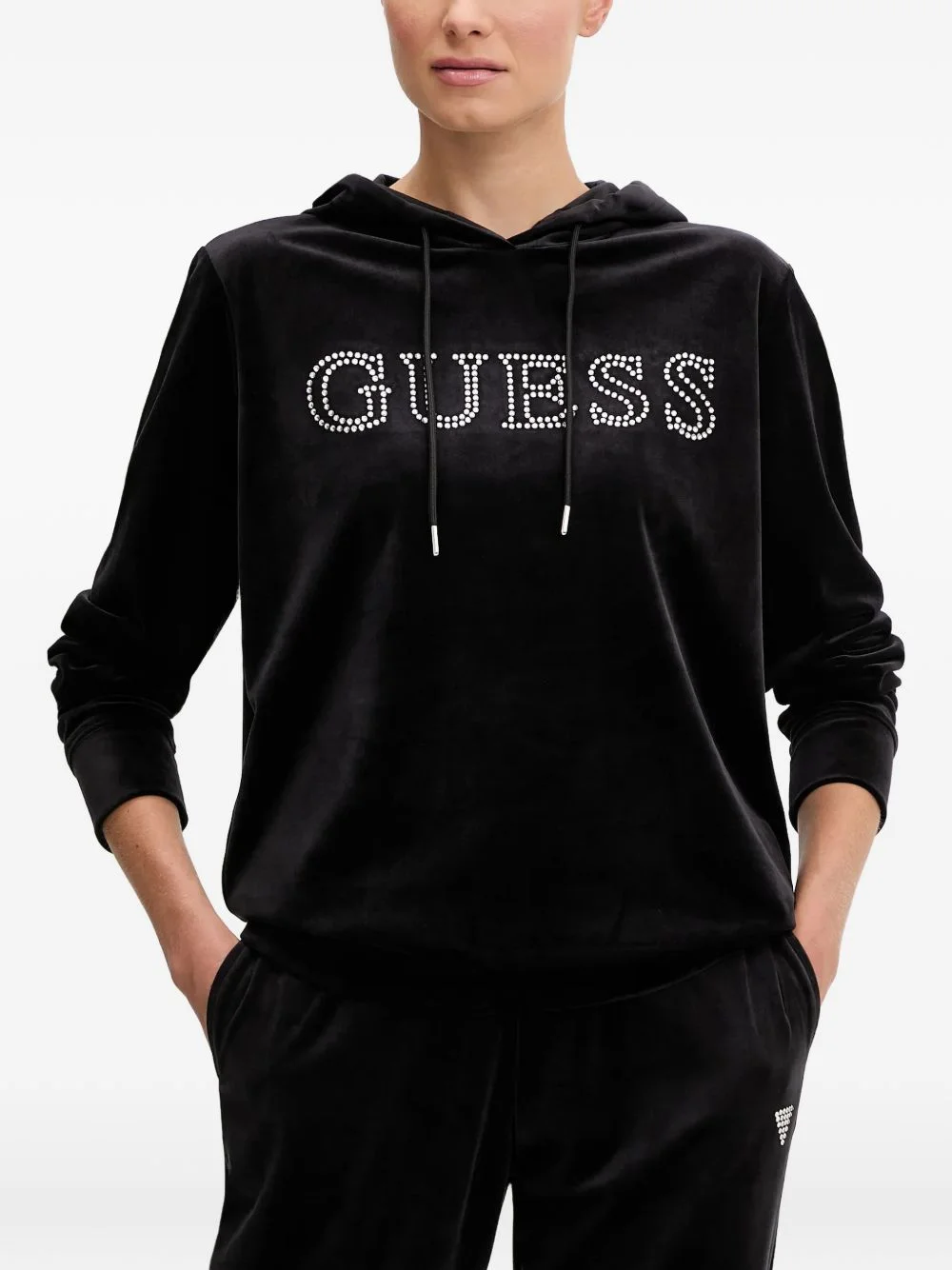 rhinestone-embellished hoodie - 1