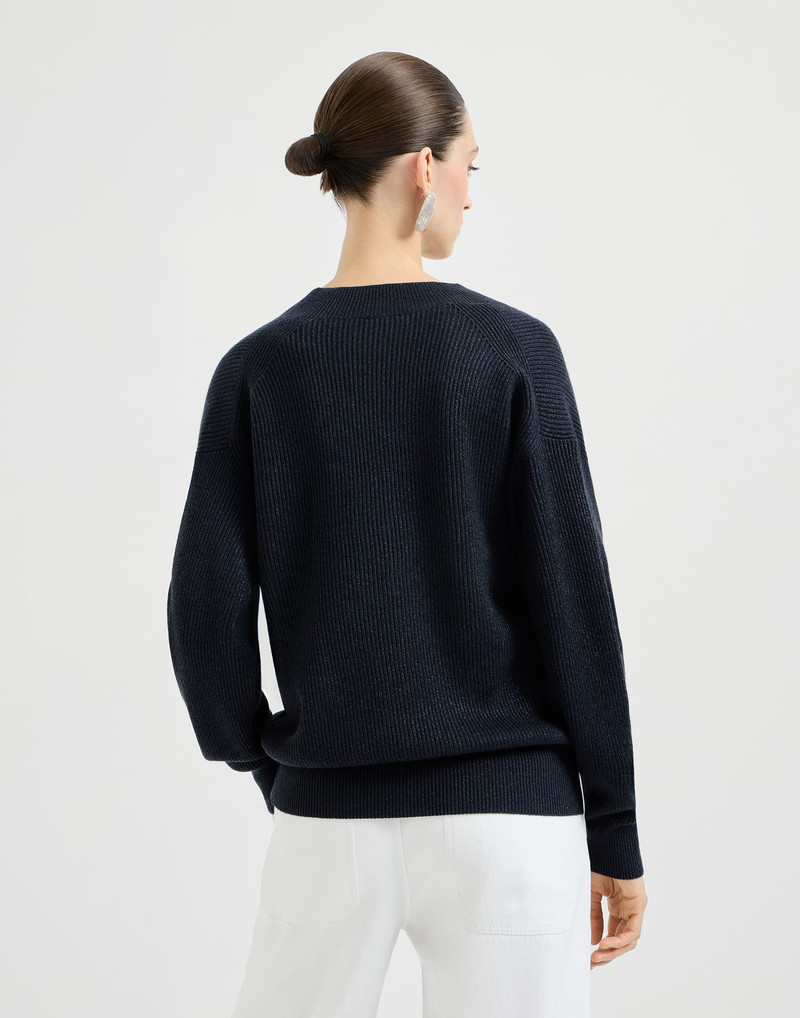 Sparkling cashmere ribbed sweater 3