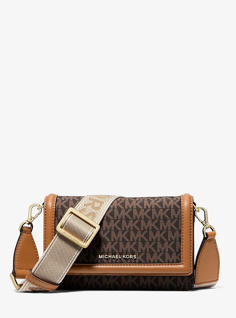 Jet Set Small Logo Print Woven Smartphone Crossbody Bag - 1