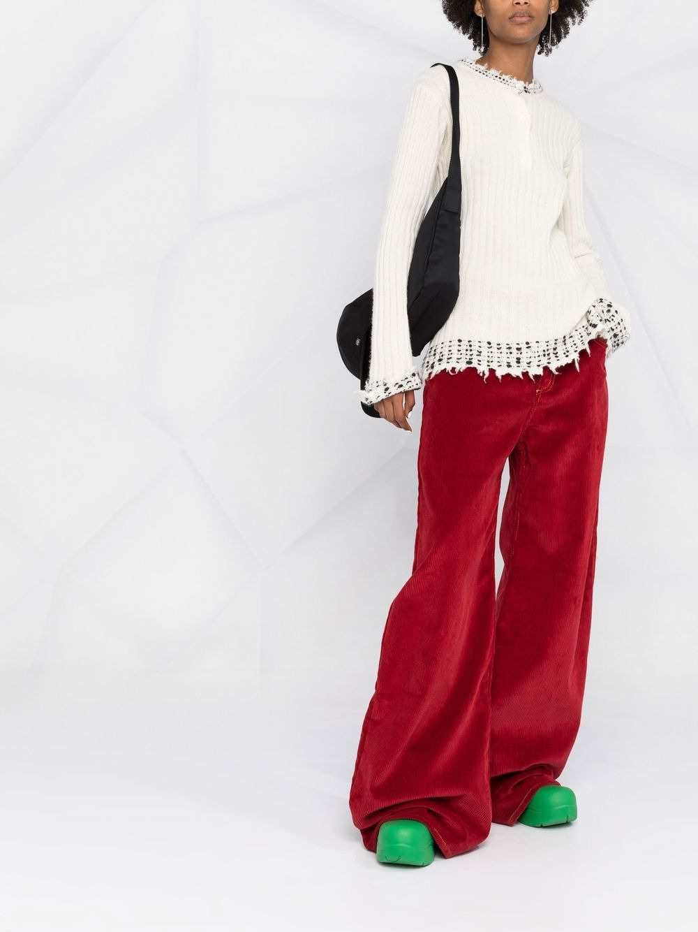 stippled trim ribbed jumper - 2