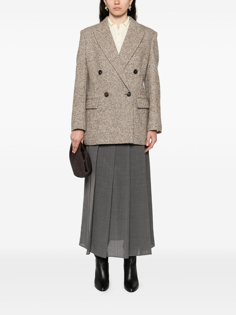 Brunello Cucinelli double-breasted tweed jacket outlook