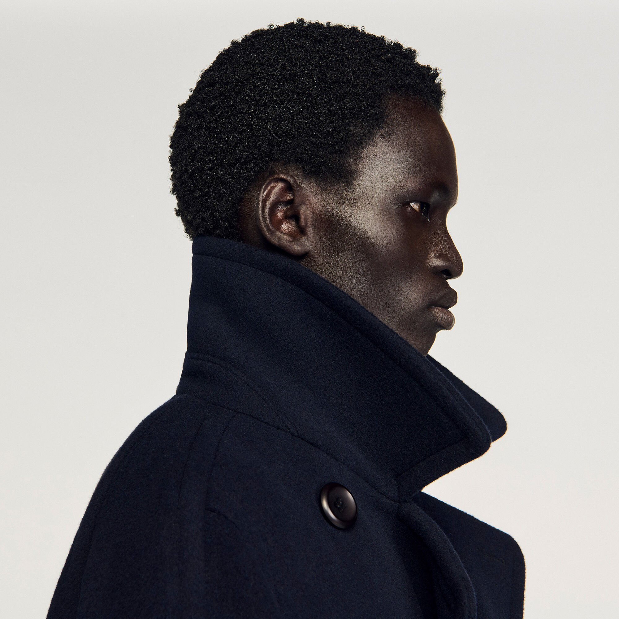 DOUBLE-BREASTED WOOL COAT - 3